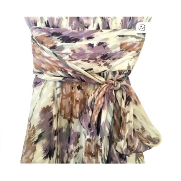 BCBGMaxAzria Strapless Floral Print Silk Dress w/ Bubble Hem - Picture 3 of 5